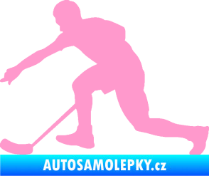 Samolepka Florbal 005 levá světle růžová