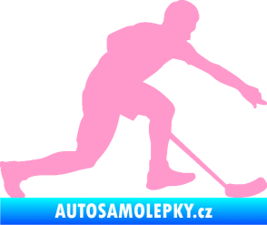 Samolepka Florbal 005 pravá světle růžová