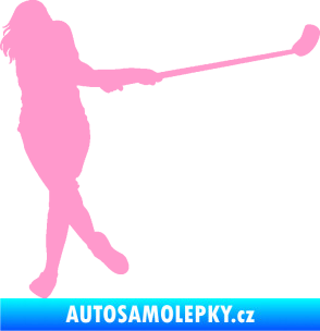 Samolepka Florbal 006 pravá  světle růžová