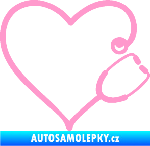 Samolepka Fonendoskop 002 pravá  zdravotní sestřička světle růžová