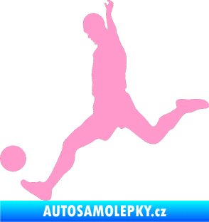 Samolepka Fotbalista 023 levá světle růžová