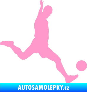 Samolepka Fotbalista 023 pravá světle růžová