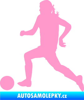 Samolepka Fotbalistka 001 levá světle růžová