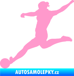 Samolepka Fotbalistka 002 levá světle růžová