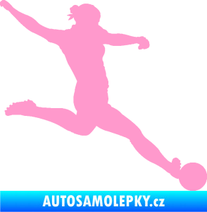 Samolepka Fotbalistka 002 pravá světle růžová