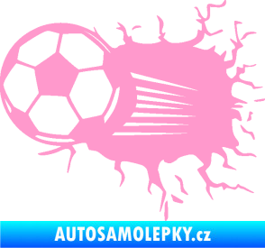 Samolepka Fotbalový míč 005 levá světle růžová