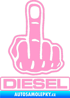 Samolepka Fuck off diesel světle růžová