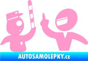 Samolepka Fuck the police 003 světle růžová