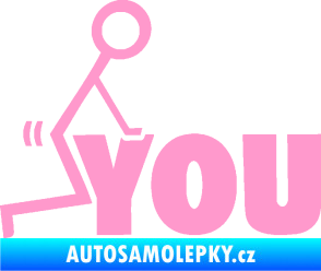 Samolepka Fuck you 002 světle růžová