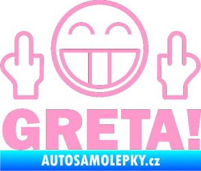 Samolepka Fuck you Greta 002 světle růžová