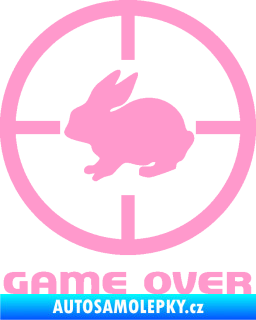 Samolepka Game over lov zajíce světle růžová