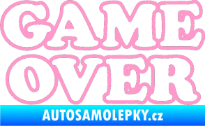 Samolepka Game over nad sebou 001 světle růžová