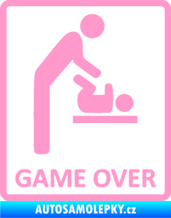 Samolepka Game over varianta baby světle růžová