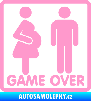 Samolepka Game over varianta jsem v tom světle růžová