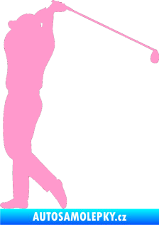 Samolepka Golfista 004 levá světle růžová