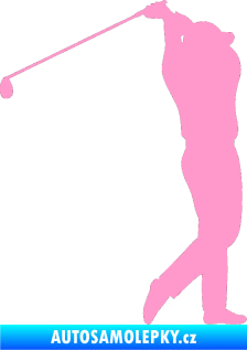 Samolepka Golfista 004 pravá světle růžová