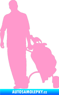 Samolepka Golfista 009 levá světle růžová