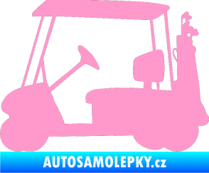Samolepka Golfista 012 levá vozík světle růžová