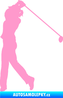Samolepka Golfistka 013 levá světle růžová