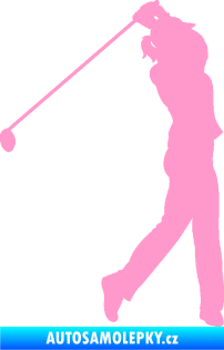 Samolepka Golfistka 013 pravá světle růžová
