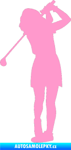 Samolepka Golfistka 014 levá světle růžová