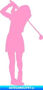 Samolepka Golfistka 014 pravá světle růžová