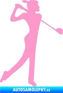 Samolepka Golfistka 016 pravá světle růžová