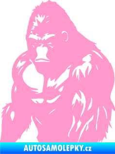 Samolepka Gorila 004 levá světle růžová