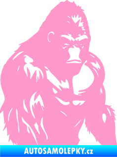 Samolepka Gorila 004 pravá světle růžová