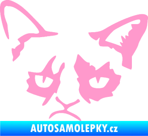 Samolepka Grumpy cat 001 levá světle růžová