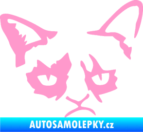 Samolepka Grumpy cat 001 pravá světle růžová