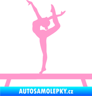 Samolepka Gymnastka 003 levá kladina světle růžová
