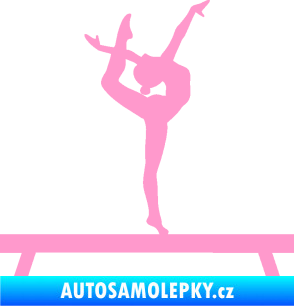 Samolepka Gymnastka 003 pravá kladina světle růžová
