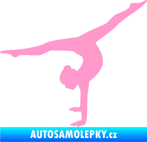Samolepka Gymnastka 005 levá světle růžová