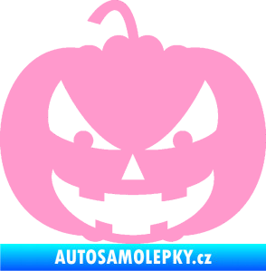Samolepka Halloween 016 levá dýně světle růžová