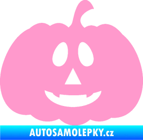 Samolepka Halloween 017 pravá dýně světle růžová