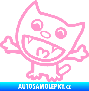 Samolepka Happy cat 001 levá světle růžová