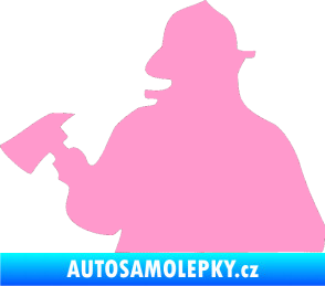 Samolepka Hasič 004 levá světle růžová