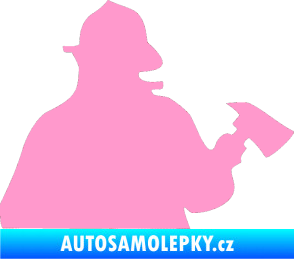 Samolepka Hasič 004 pravá světle růžová