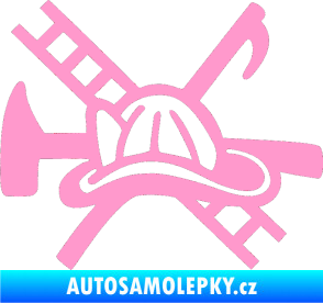 Samolepka Hasič 005 levá světle růžová