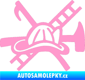 Samolepka Hasič 005 pravá světle růžová