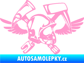 Samolepka Hasič 011 pravá helma světle růžová