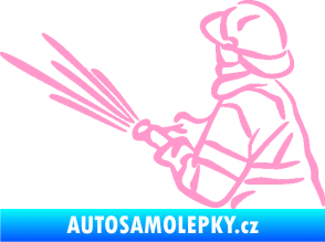 Samolepka Hasič 015 levá světle růžová