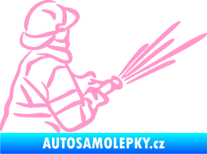 Samolepka Hasič 015 pravá světle růžová