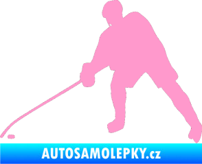 Samolepka Hokejista 002 levá světle růžová
