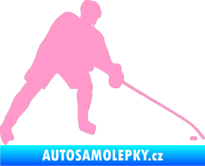 Samolepka Hokejista 002 pravá světle růžová