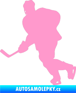 Samolepka Hokejista 009 levá světle růžová