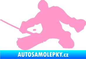 Samolepka Hokejista 015 levá brankář světle růžová