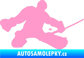 Samolepka Hokejista 015 pravá brankář světle růžová