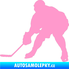 Samolepka Hokejista 016 levá světle růžová